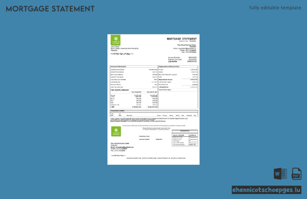 Beispielansicht eines Hypothekenauszugs der Palestine Quds Bank in Word- und PDF-Formaten